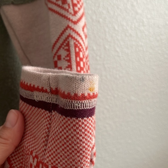 Free People Boho Long-Sleeve Top Green Color With Patterned Sleeves Size S - Picture 5 of 9